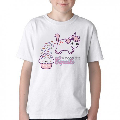 camiseta blusa Infantil ou adulto Magia Cupcake Unicórnio Blusa Criança todos tamanhos