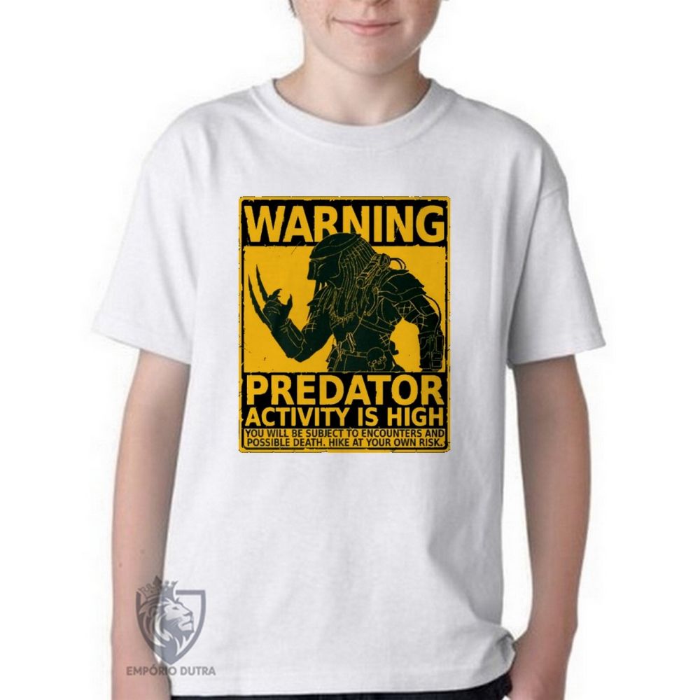 camiseta blusa Infantil ou adulto  Predador cartaz Blusa Criança todos tamanhos