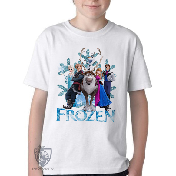 camiseta blusa Infantil ou adulto Frozen floco de neve todos Blusa Criança todos tamanhos