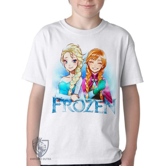 camiseta blusa Infantil ou adulto Frozen Anna Elsa desenho Blusa Criança todos tamanhos