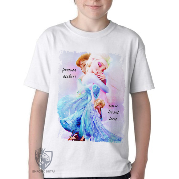 camiseta blusa Infantil ou adulto Frozen Forever Sisters Blusa Criança todos tamanhos