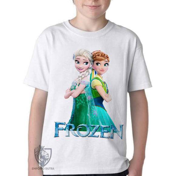 camiseta blusa Infantil ou adulto Frozen Anna Elsa de costas Blusa Criança todos tamanhos