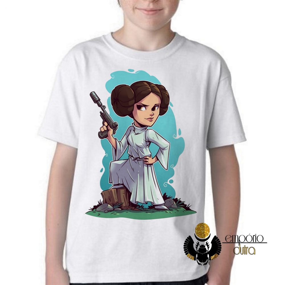 camiseta blusa Infantil ou adulto  Star Wars Mini Princesa Leia Blusa Criança todos tamanhos