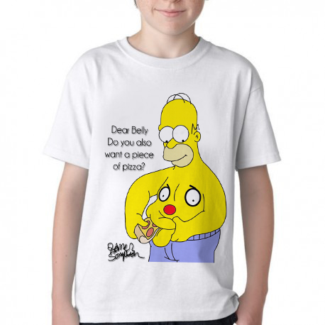 camiseta blusa Infantil ou adulto Homer Simpsons Pizza barriga Blusa Criança todos tamanhos