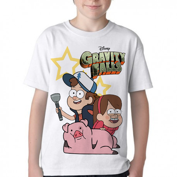 camiseta blusa Infantil ou adulto  Gravity Falls Dipper Mabel estrelas Blusa Criança todos tamanhos