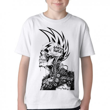 camiseta blusa Infantil ou adulto Caveira Guetto Rules Blusa Criança todos tamanhos