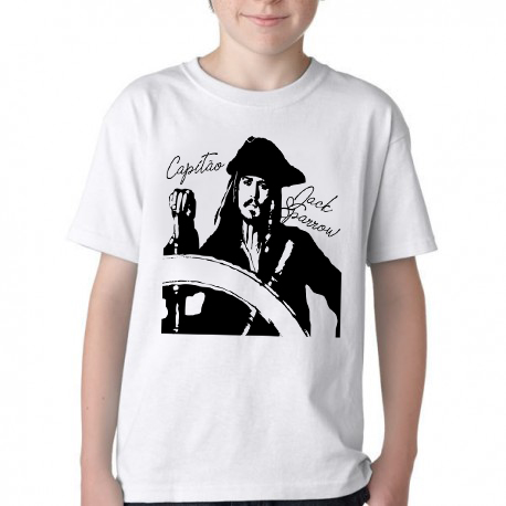 camiseta blusa Infantil ou adulto Capitão Jack Sparrow Blusa Criança todos tamanhos