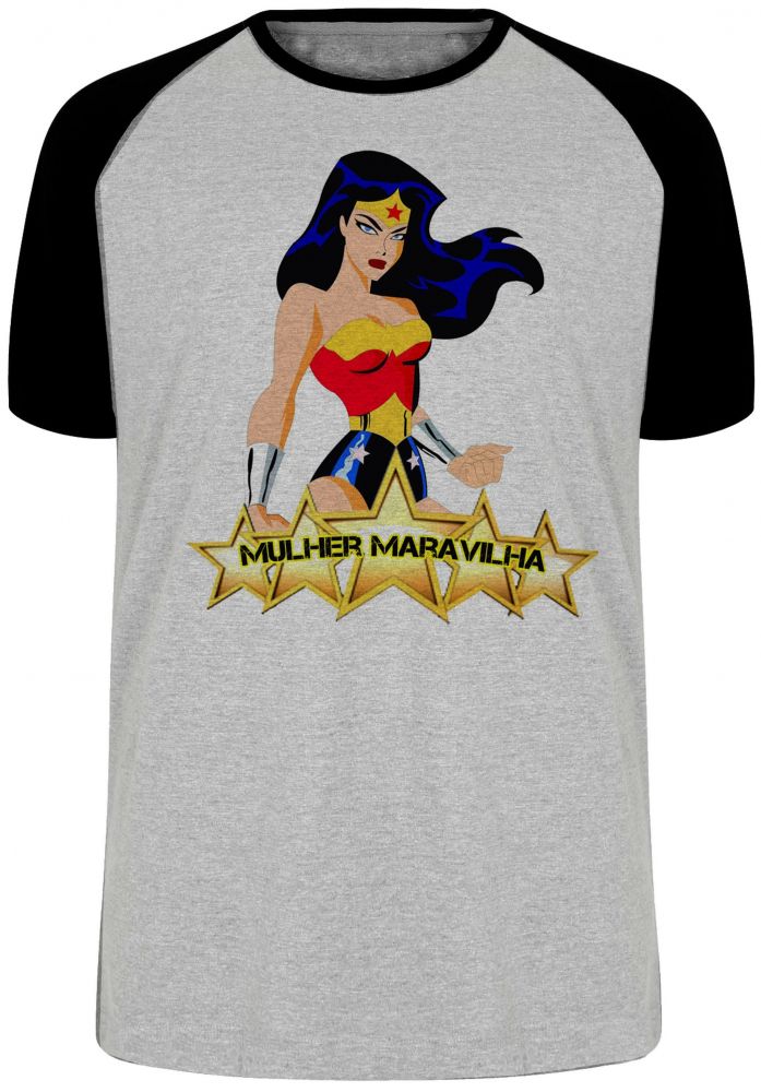 camiseta blusa Mulher Maravilha Blusa Plus Size extra grande adulto ou infantil