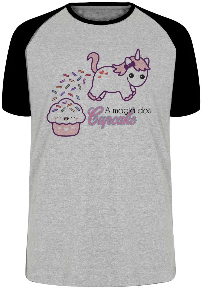 camiseta blusa Magia Cupcake Unicórnio Blusa Plus Size extra grande adulto ou infantil