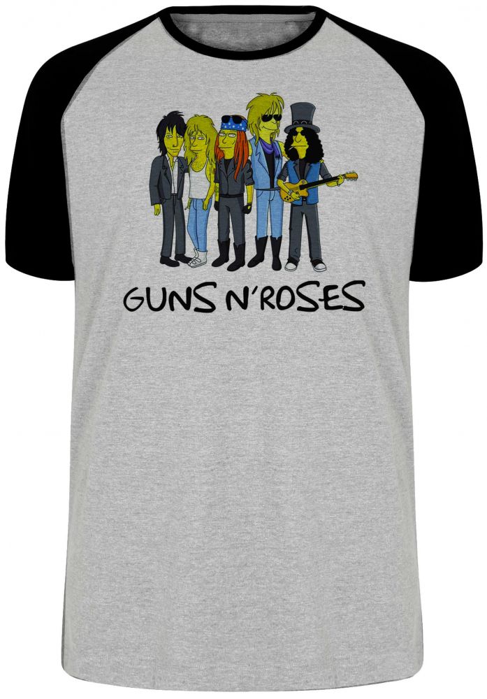 camiseta blusa Simpsons Guns in Roses Blusa Plus Size extra grande adulto ou infantil