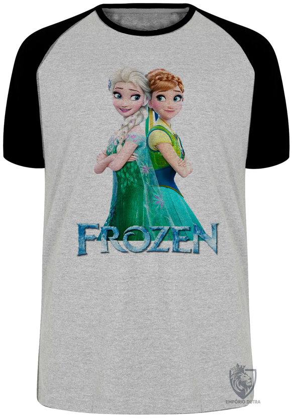 camiseta blusa Frozen Anna Elsa de costas  Blusa Plus Size extra grande adulto ou infantil
