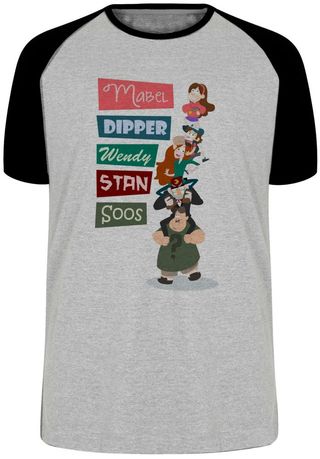 camiseta blusa Gravity Falls  pilha nomes Blusa Plus Size extra grande adulto ou infantil
