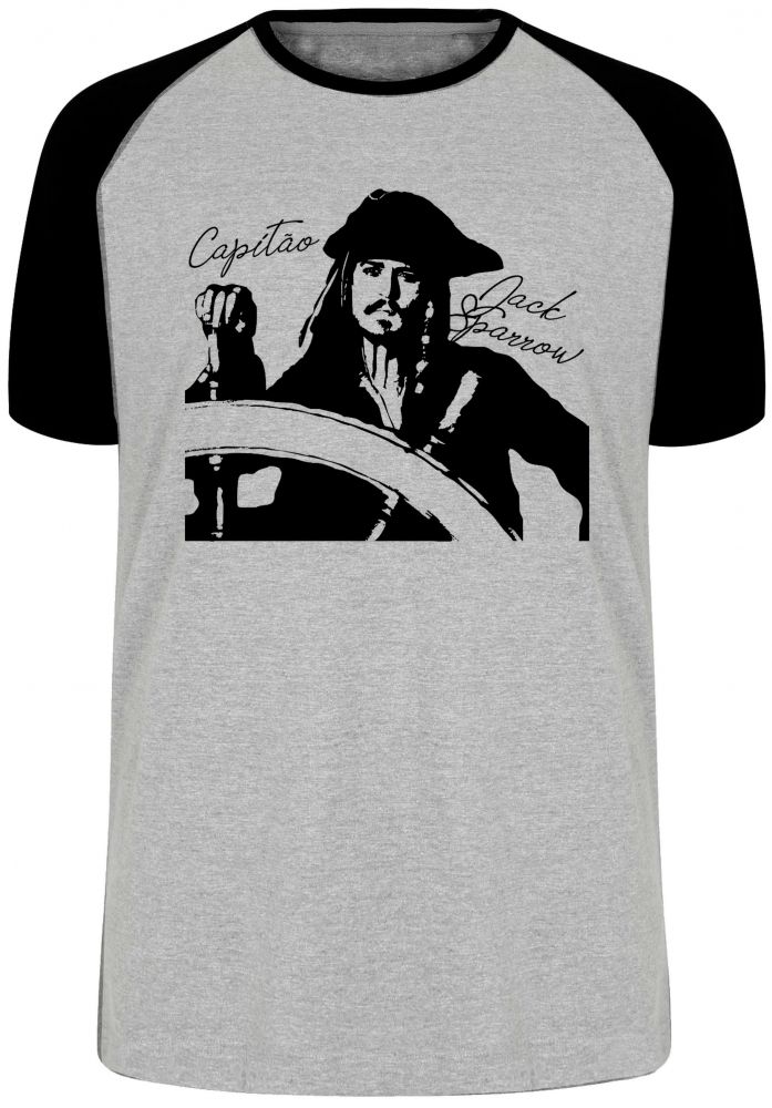 camiseta blusa Capitão Jack Sparrow Blusa Plus Size extra grande adulto ou infantil