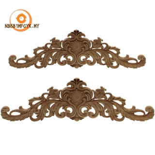 Esculpir Appliques De Madeira Natural Para Móveis Gabinete De Moldes Não Pintada Decalque Decorativo Vintage Home em Oferta na Shopee