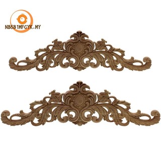 【BRJ3】Esculpir Appliques De Madeira Natural Para Móveis Gabinete De Moldes Não Pintada Decalque Decorativo Vintage Home