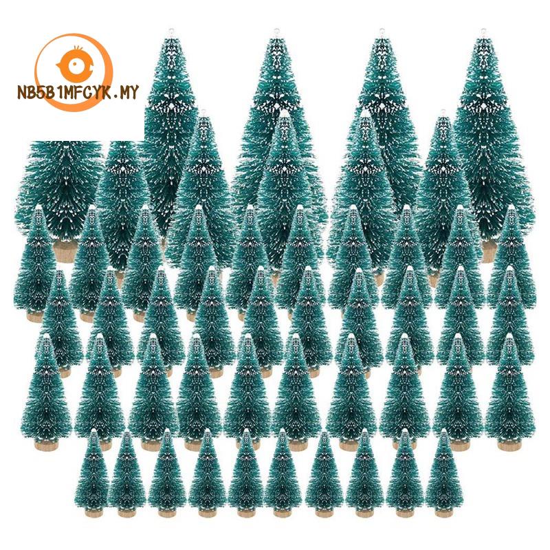 【BRJ3】50PCS Miniature Artificial Christmas Tree Small Snow Frost Trees Pine Trees Christmas DIY Party Decoration Crafts
