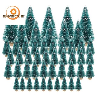 【BRJ3】50PCS Miniature Artificial Christmas Tree Small Snow Frost Trees Pine Trees Christmas DIY Party Decoration Crafts