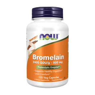 Bromelaína 500mg Now Foods Bromelain 2400Gdu/g 120Veg Caps em Oferta na Shopee