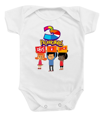 Body Roupa Bebê Mimo Religião Três Palavrinhas Deus É Amor em Oferta na Shopee