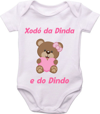 Body Do Bebê, Xodó Da Dinda E Do Dindo (detalhes Rosa) em Oferta na Shopee