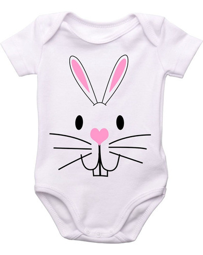 Body Do Bebê, Rosto De Coelho (detalhes Rosa)