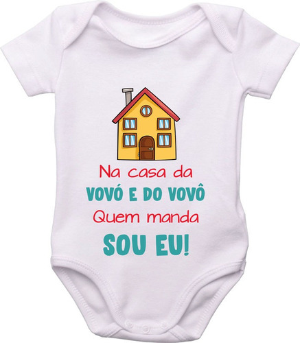 Body Do Bebê, Na Casa Da Vovó E Do Vovô Quem Manda Sou Eu em Oferta na Shopee