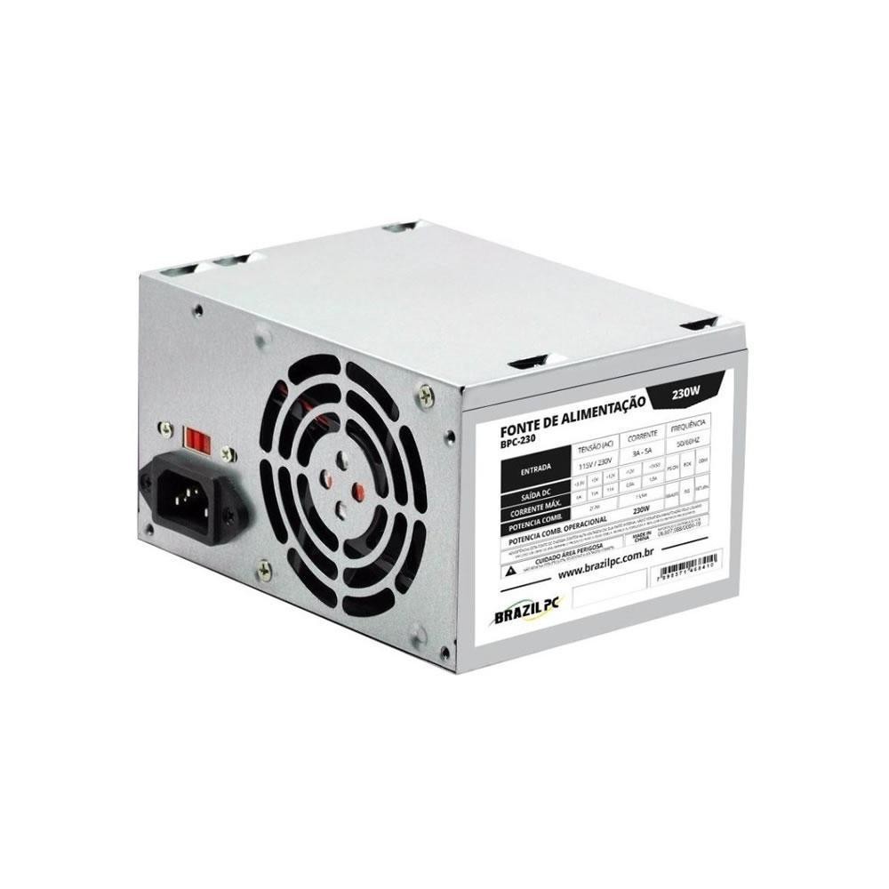 Fonte Atx 230w Real Brazilpc Bpc-230v1.2  230w O&m C/cabo