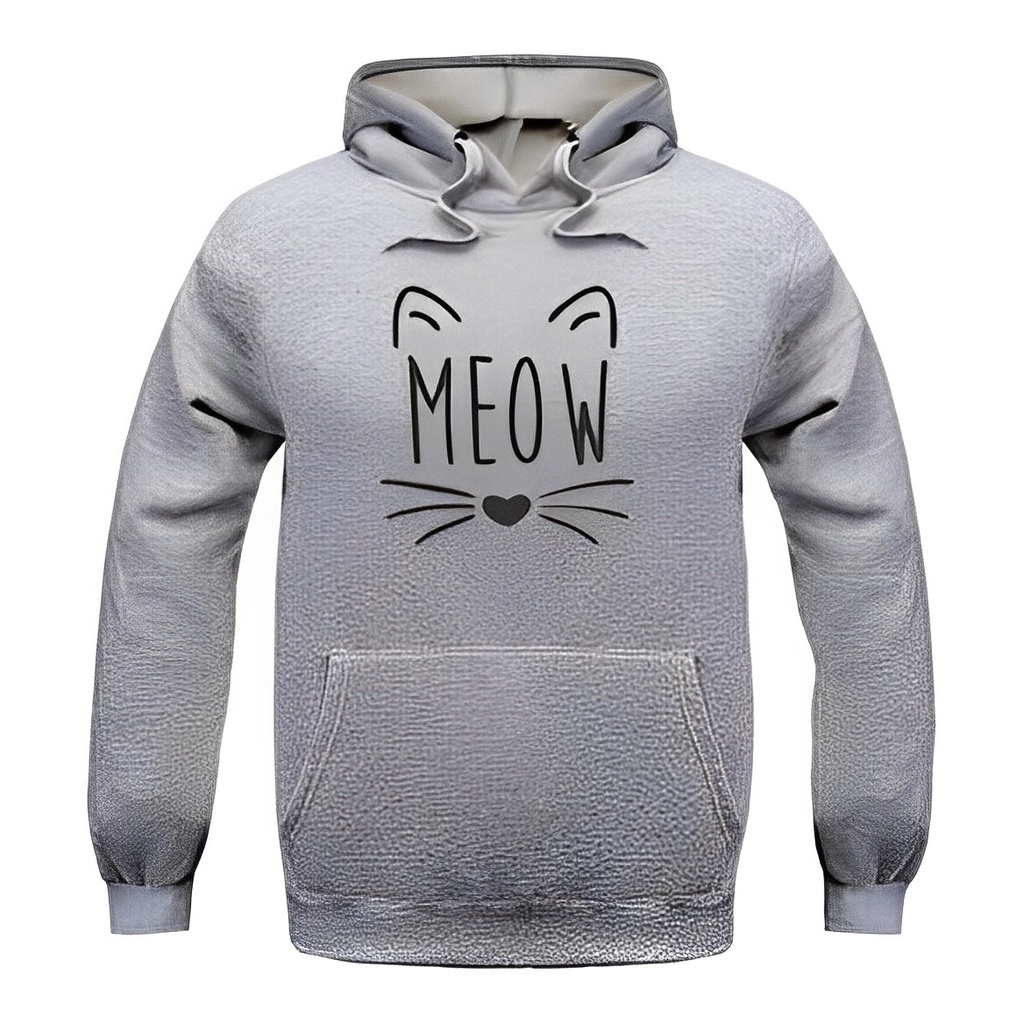 Blusa Moletom Canguru Gato Meow Bigodinho Fofinho Cat - 5312