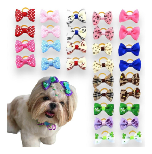Lacos Pet Para Banho E Tosa Kit 40 Unidades Lacinhos de Orelha Para cachorro Shitzu