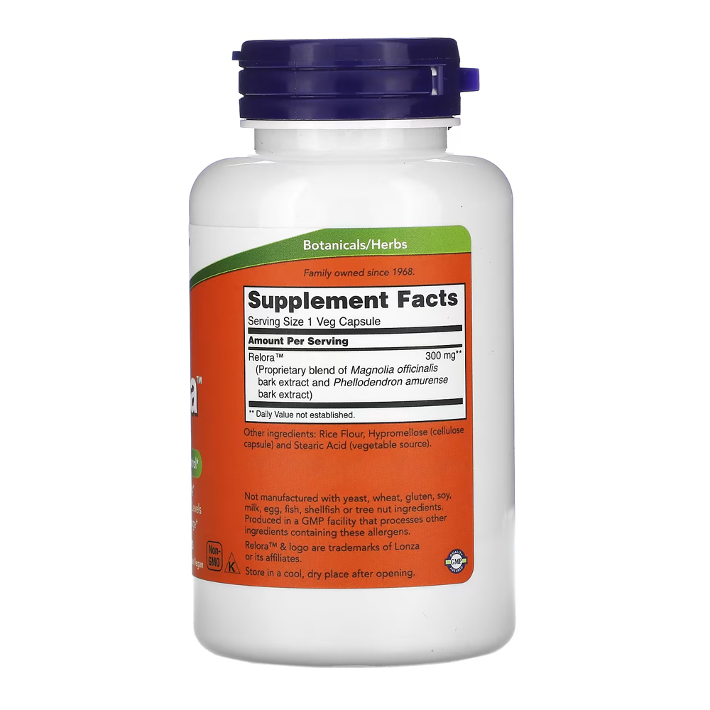Detalhes do Kit 2x Relora Extracto 300mg Now Foods 120 Veg Cápsulas Importado/Made in Usa