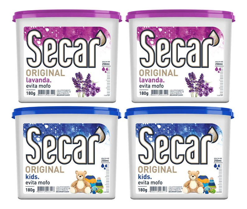 Kit 4un Antimofo Secar 180g - Desumidificador, Armario em Oferta na Shopee