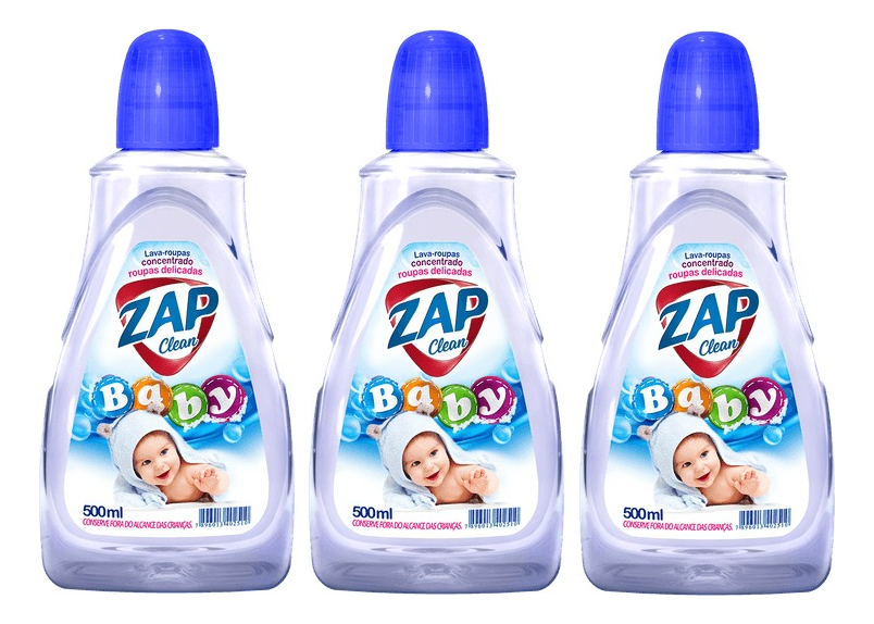 Kit 3un Lava Roupas Zap Clean 500ml