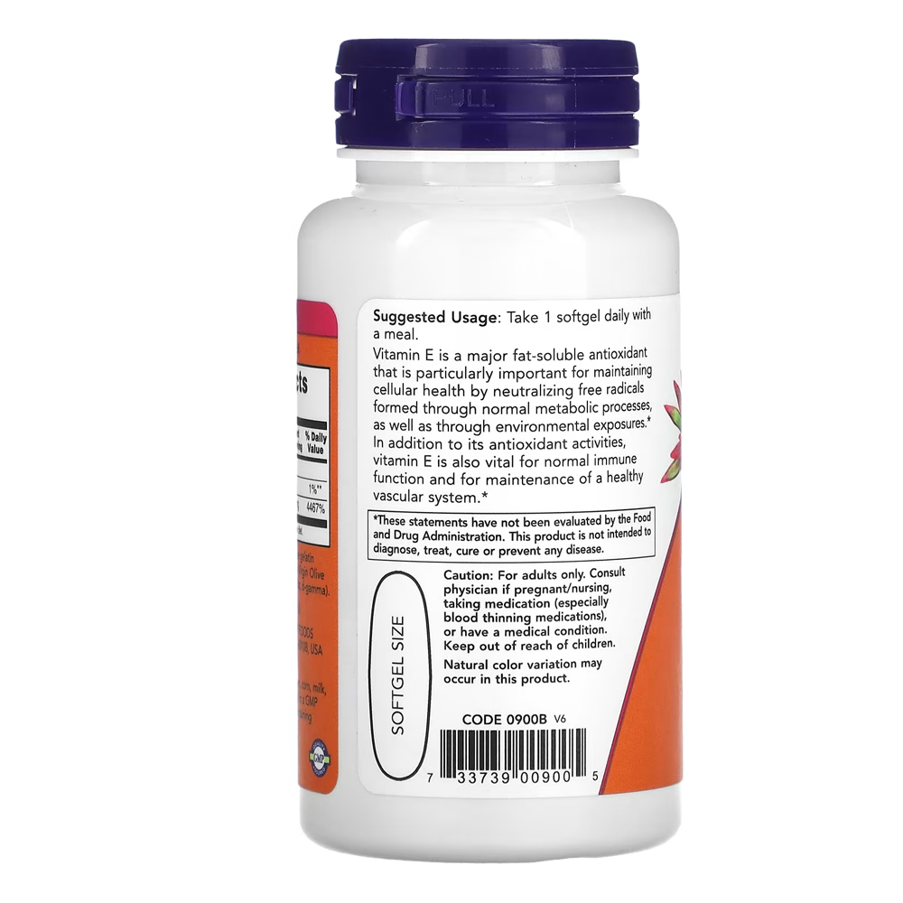 Now Foods Vitamina E-1000 670mg  50 Softgels Importado