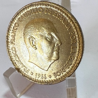 Moeda Espanha 1 Peseta Una Francisco Franco em Oferta na Shopee
