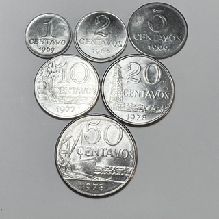 Lote 6 Moedas Centavos 1969 Aço e Série Indústria Datas Variadas em Oferta na Shopee