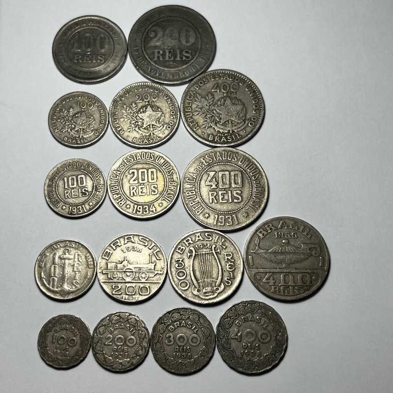 Lote de 16 Moedas de Réis da República Sem Repetição de tipo podendo Variar as Datas