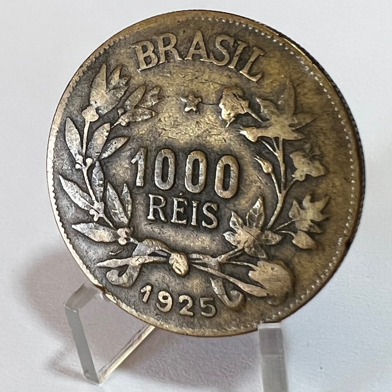 1000 Réis 1925 Fortuna Moeda Bronze Alumínio
