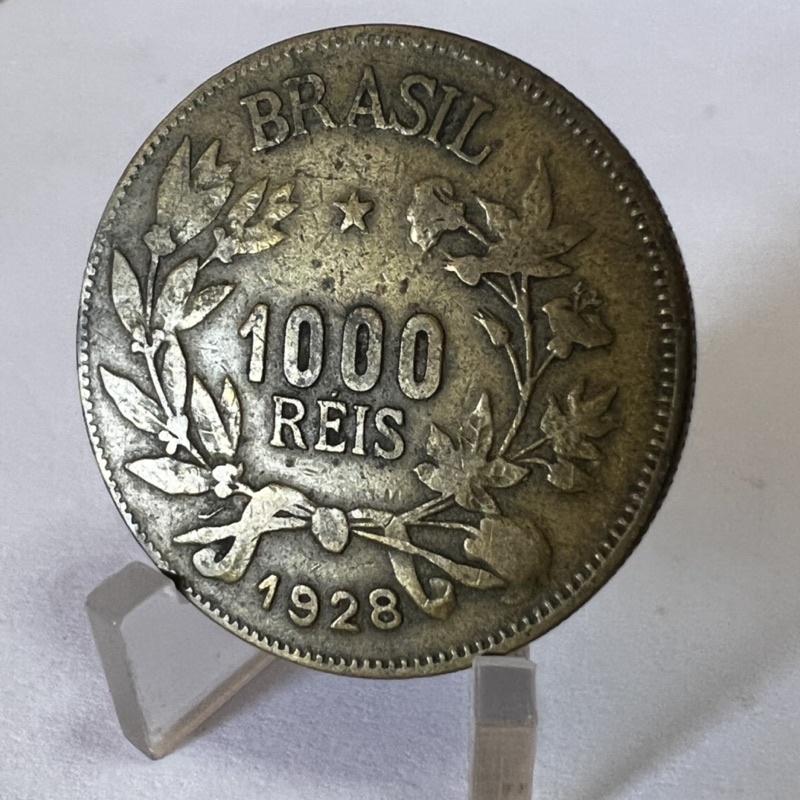1000 Réis 1928 Fortuna Bronze Alumínio Coleção Moeda do Brasil