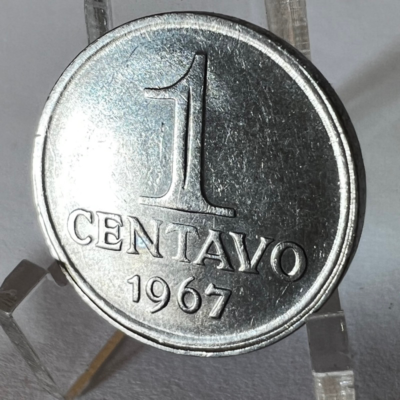 1 Centavo 1967 Disco Grosso Moeda Aço Efígie