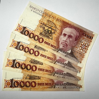 Cédula 10000 Cruzados Carlos Chagas Com Carimbo de 10 Cruzados Novos C 202 ou C 203 em Oferta na Shopee