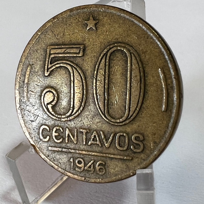 50 Centavos 1946 Getúlio Vargas Moeda Bronze Alumínio
