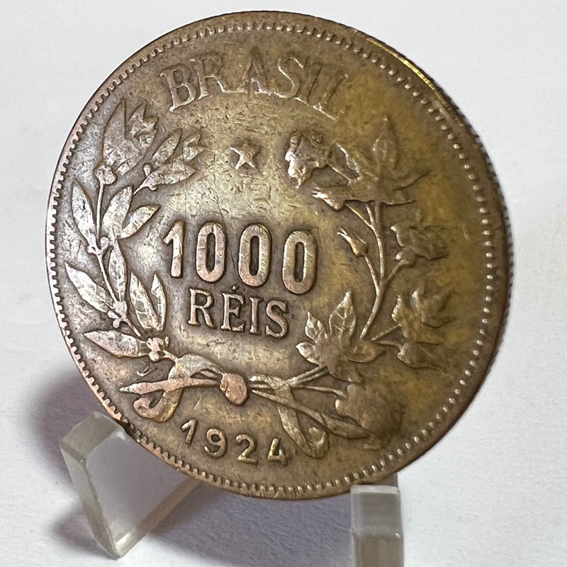 1000 Réis 1924 Fortuna Moeda Bronze Alumínio