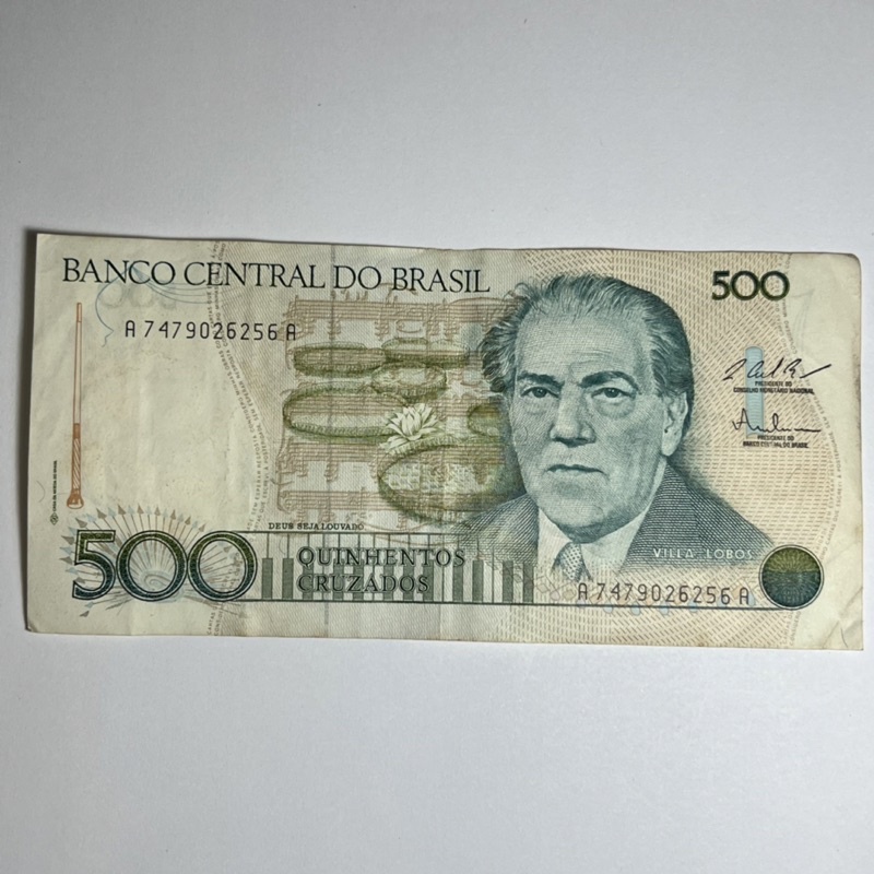 Cedula do Brasil 500 Cruzados Villa Lobos mbc Coleção Dinheiro Brasil