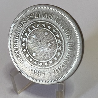 100 Réis 1897 Fundo Linhado Moeda da República em Oferta na Shopee