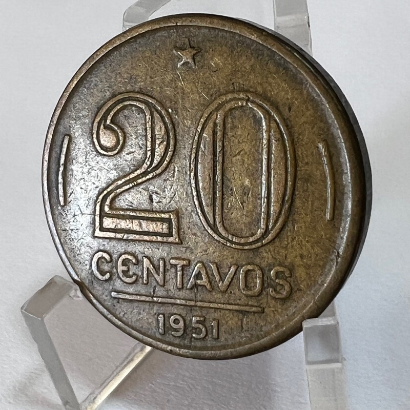 20 Centavos 1951 Moeda Rui Barbosa Bronze Alumínio
