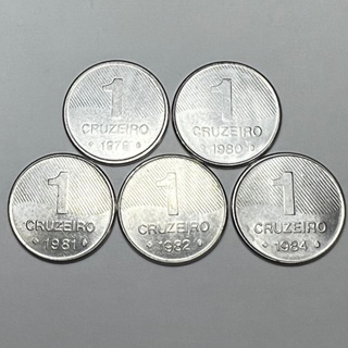 Lote 5 Moedas de 1 Cruzeiro Cana de açúcar Coleção Aço em Oferta na Shopee