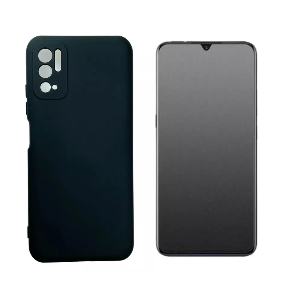 Capa Capinha Aveludada Para Xiaomi Poco M3 Pro 5g + Pelicula Fosca Privacidade