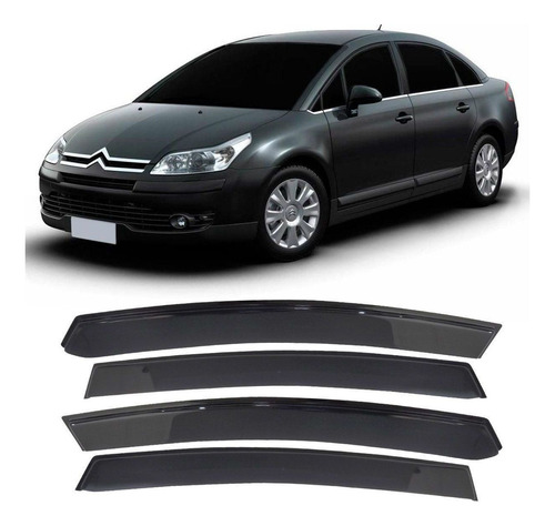 Calha De Chuva Acrílica Fumê Citroen C4 Pallas 4 Portas