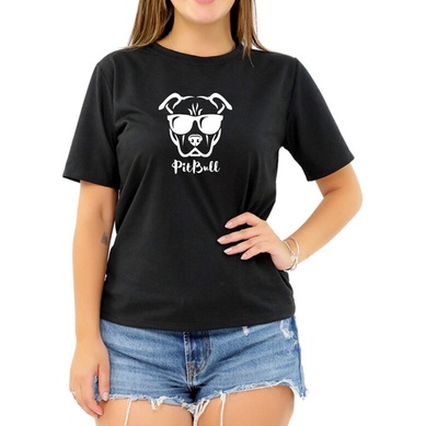 Camiseta Pet Pit Bull Cão Cachorro Presente Roupa Feminina