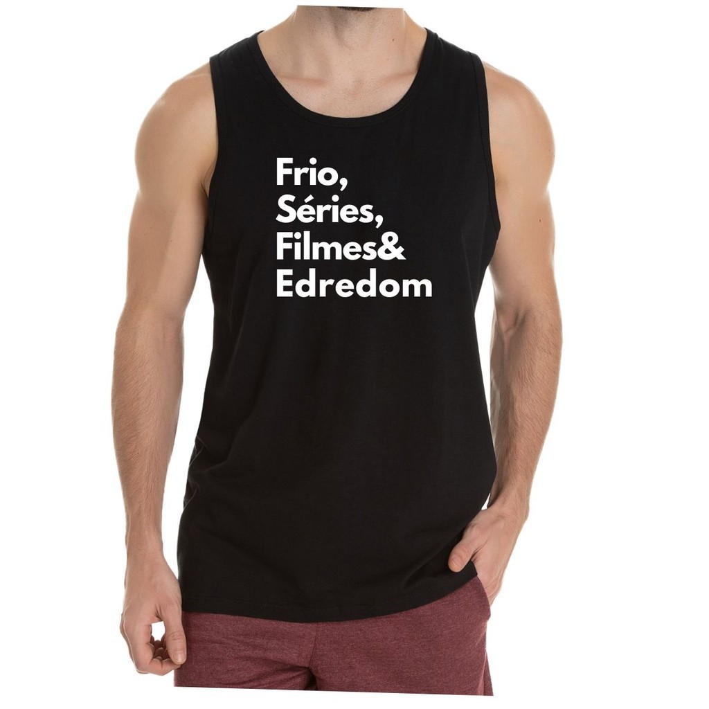 Camiseta Regata Frase Frio Séries Filmes Edredom